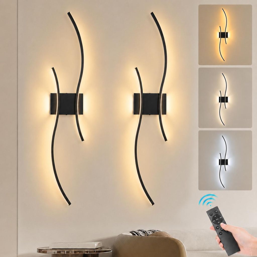 2 lampade da parete a LED, design moderno, per interni, Immagine del prodotto 