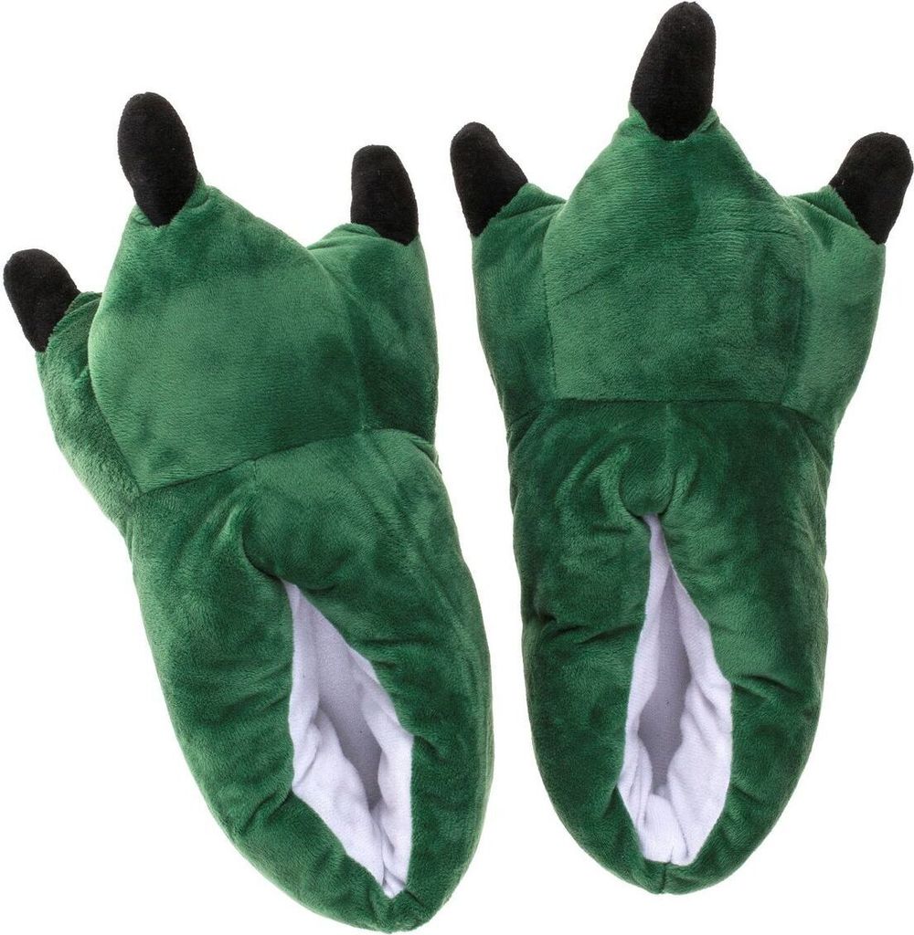 Dinosaurier Kuschel Hausschuhe Gr. 33 - 36 Dino Tatzen in Produktbild 1