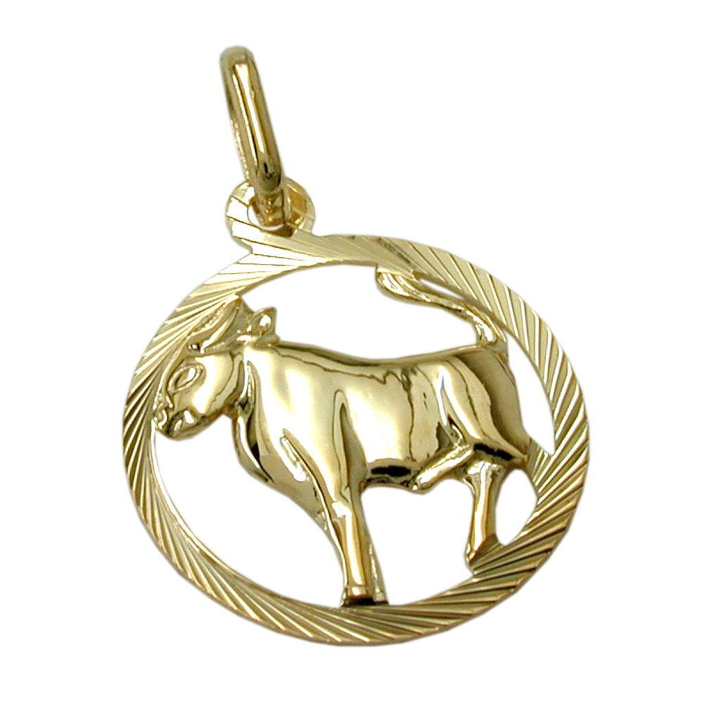 Anhänger 15mm Sternzeichen Stier 9Kt GOLD gold 15mm