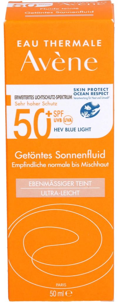 Avène Getöntes Sonnenfluid SPF 50+ für empfindliche normale bis Mischhaut, 50 ml Creme