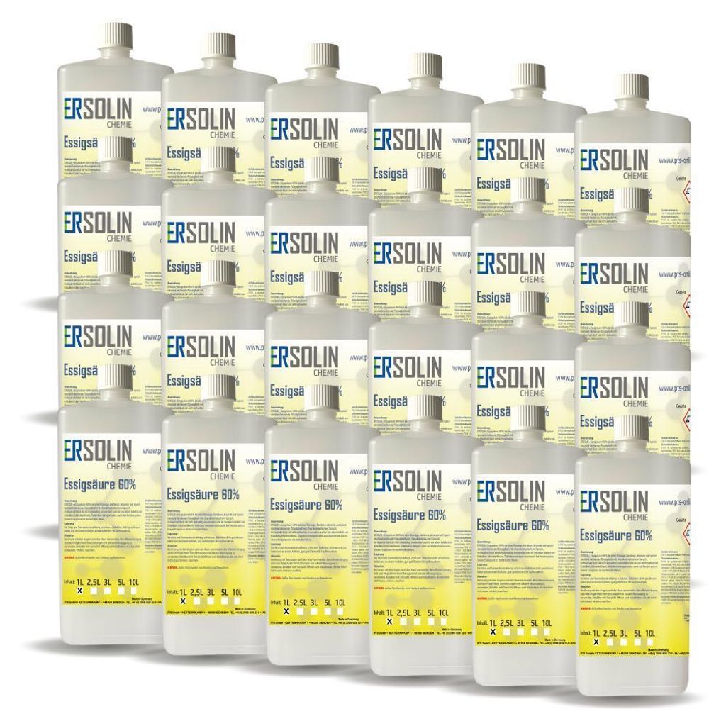 Essigsäure 60% 24x1 L Entkalker Reiniger  sehr ergiebig Produktbild 