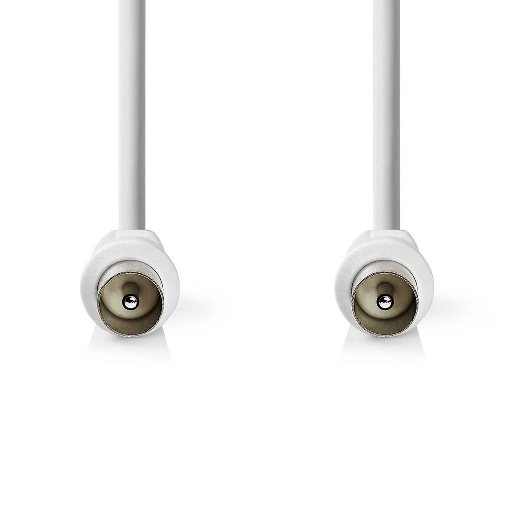 Nedis Koaxial Kabel - IEC (Coax) Stecker - IEC (Coax) Stecker - Vernickelt - 90 dB - 75 Ohm - Doppelt geschirmt - 10.0 m - Rund - PVC - Weiss - Ums...