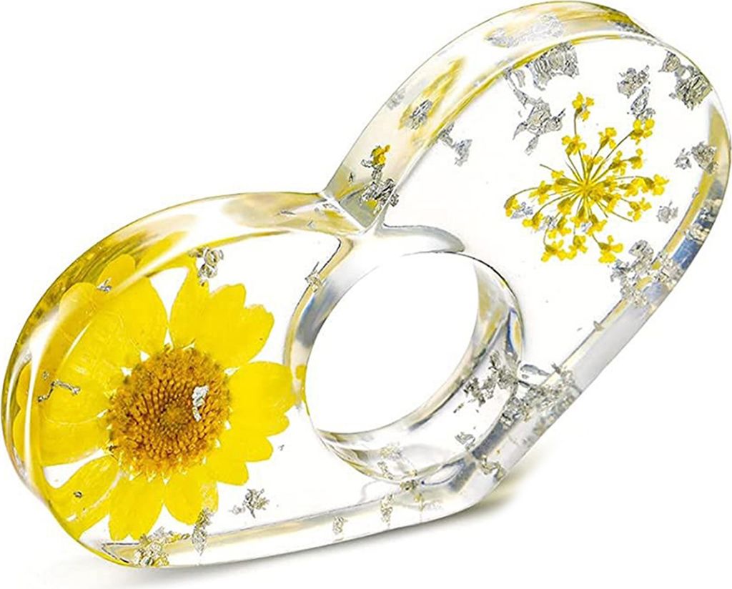 Buchseitenhalter, transparent, getrocknetes Blumendesign, glatte Kante, natürlicher Stil, Lesehilfe, wiederverwendbar, handgefertigt, Daumen-Buchs...