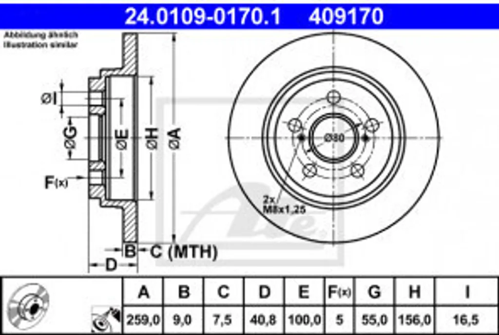 Disque de Frein Arrière Anti-Vibration pour Urban Cruiser (P1) ATE