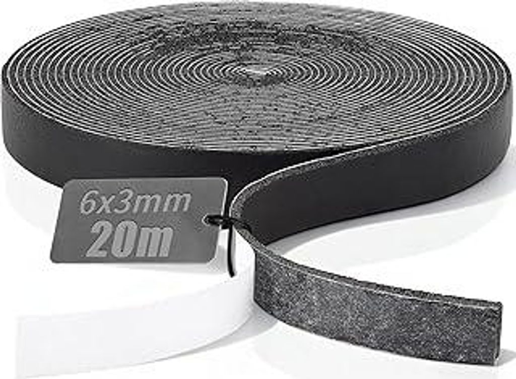 TXXATX Dichtungsband Selbstklebend 6mm(B) x3mm(D) x20m(L), Dichtband Selbstklebend, Schaumstoff Klebeband, Vorlegeband Schallschutz, Schaumgummi Sc...