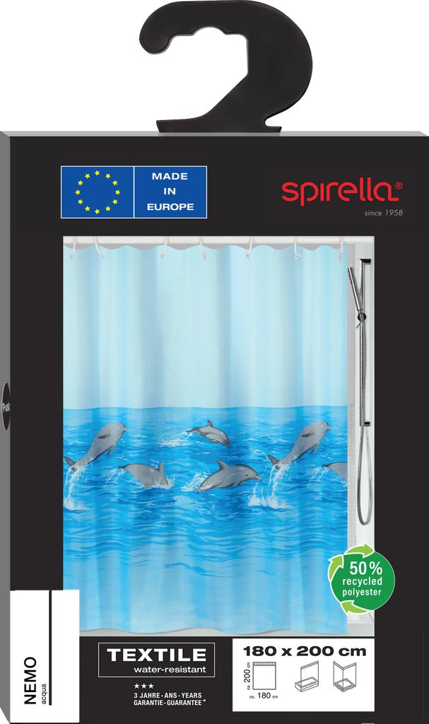 Spirella Duschvorhang Textil "Nemo acqua", vers. Größen Größe: 180 x 200 cm