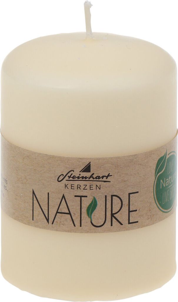 Stumpenkerzen Classic Nature Creme 80 x Ø 57 mm aus 100% natürlichen Rohstoffen ohne Palmöl