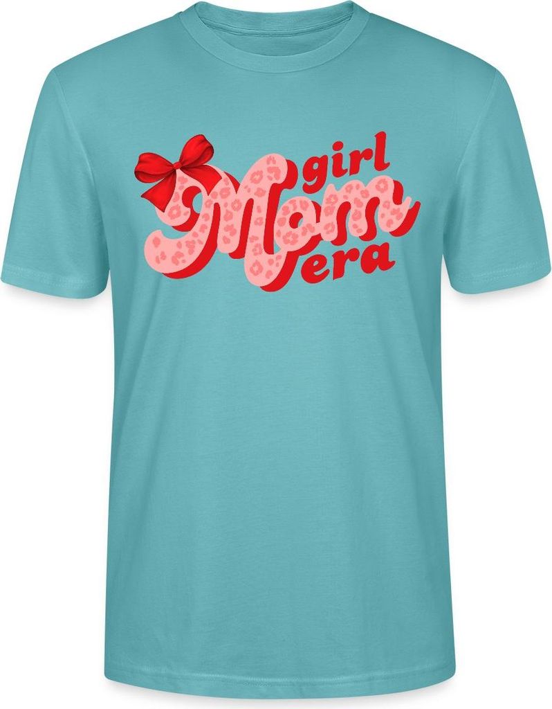 Spreadshirt Girl Mom Era Trendiges Mama Motiv Mit Schleife Uni Bio T-Shirt, XL, Pastelltürkis