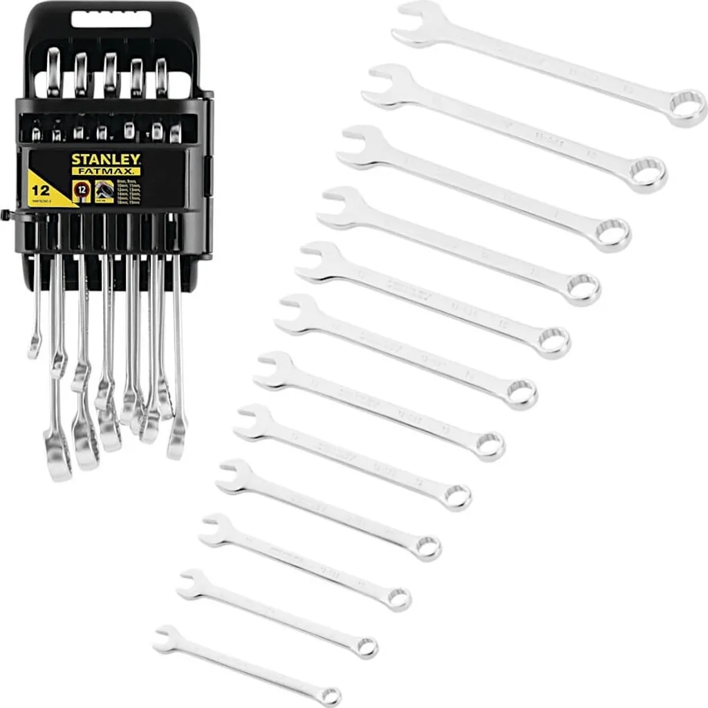 Lot de 12 clés mixtes Fatmax Stanley FMMT82845-0 en acier chrome-vanadium