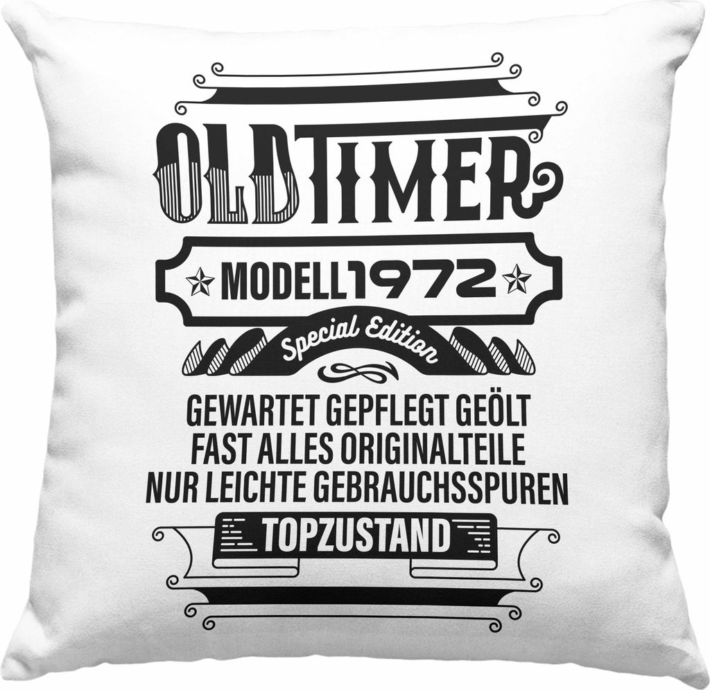 TRENDATION 50. Geburtstag Deko-Kissen mit Füllung 40x40 Frau Mann Geschenk 50er Geschenkidee 50 Mutter Vater (Grün)