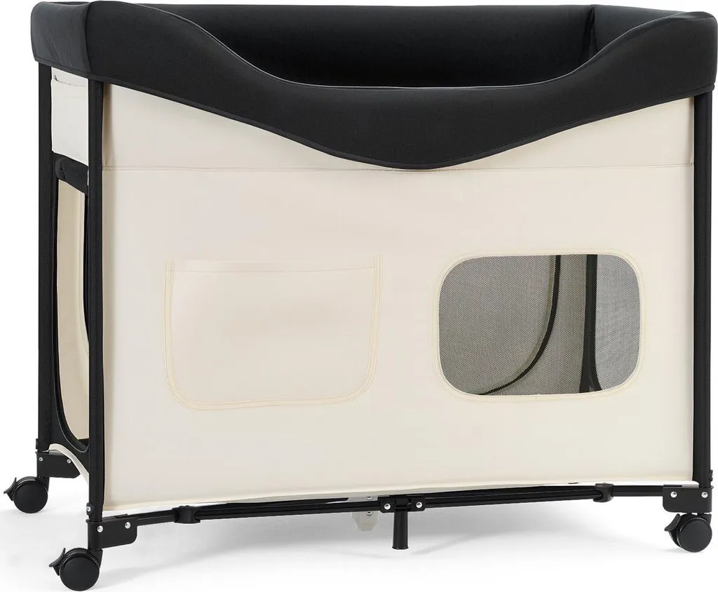 Lit surélevé pour chien XL pliable avec roulettes et poches de rangement