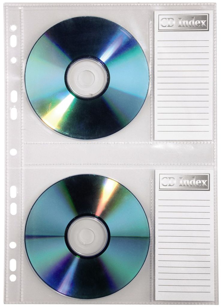 hama CD /DVD Hülle DIN A4 PP für 2 CD's transparent 10 Hüllen