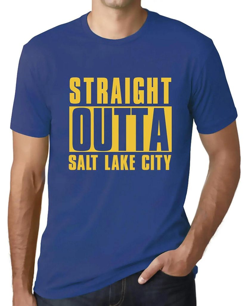 Herren Grafik T-Shirt Direkt aus Salt Lake City – Straight Outta Salt Lake City – Öko-Verantwortlich Vintage Jahrgang Kurzarm Lustige Druck Ge...