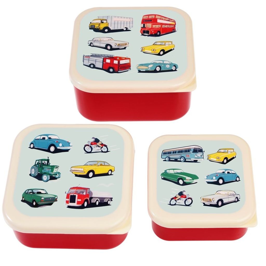Snack Box 3er Set Road Trip Kunststoff Lunchbox Auto Produktbild 