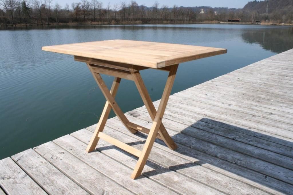 Gartentisch Klapptisch Paris in premium Teak 100 x 70 cm Produktbild 