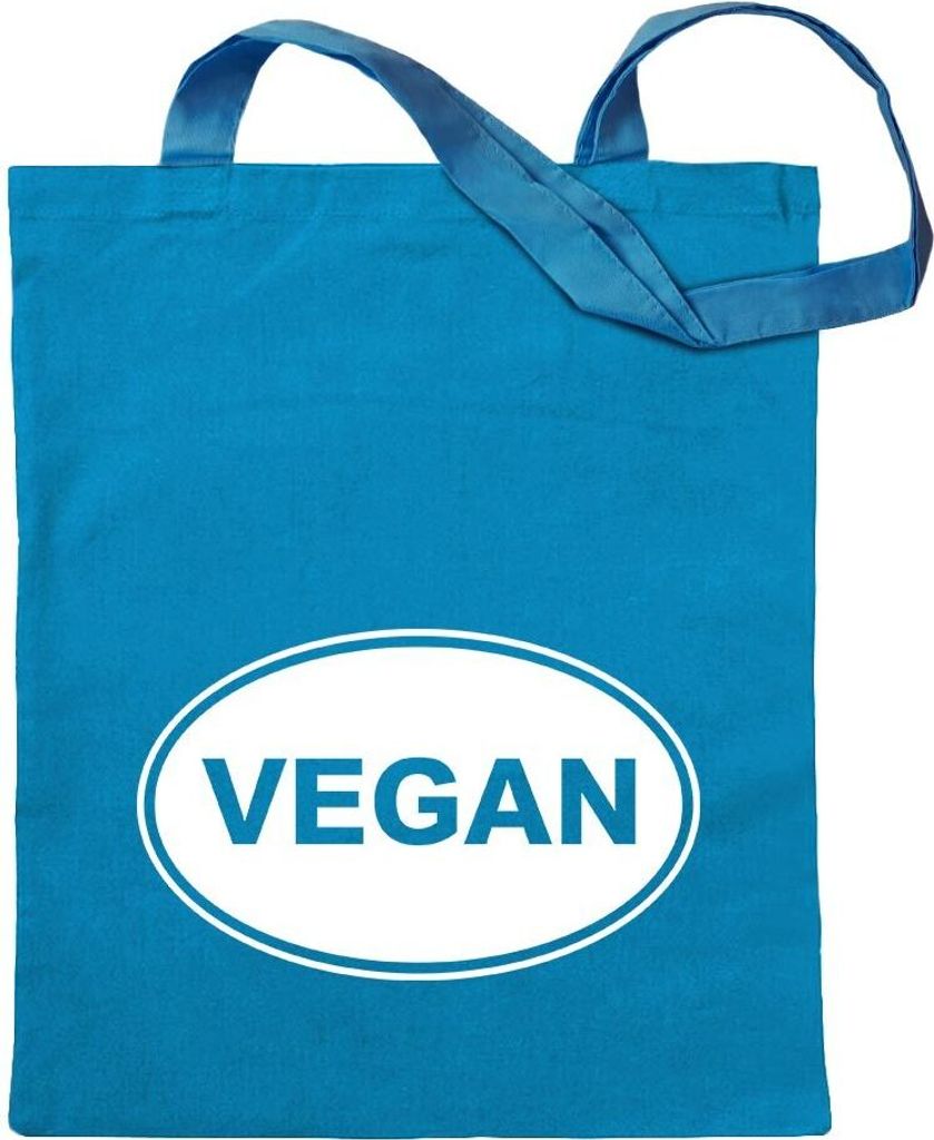 Kiwistar - Baumwolltasche - hellblau - Vegan - Tragetasche Stoffbeutel Umhängetasche langer Henkel