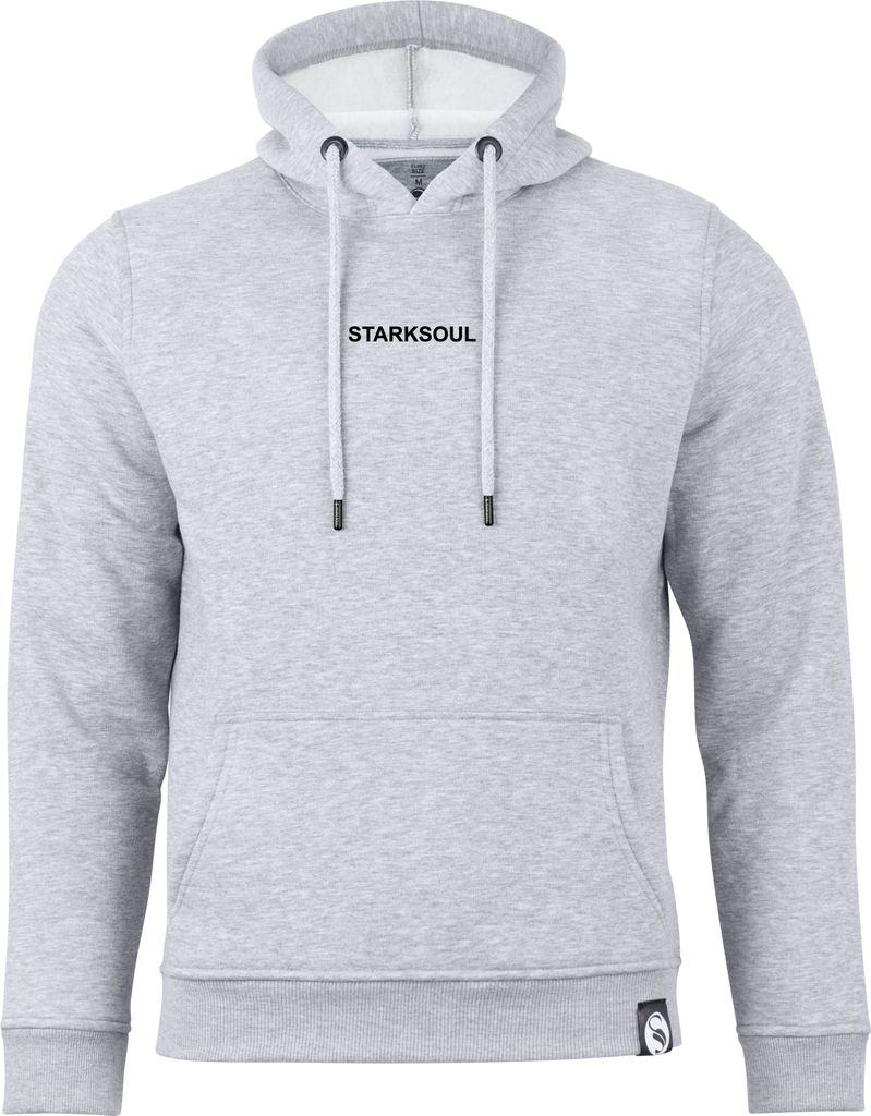 Hoodie - Kapuzenpullover uni - innen angeraut - S - Grau-Melange