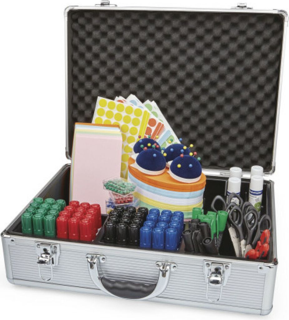 Magnetoplan Moderationskoffer inklusiv Zubehör - 47x17x34cm - Silber - 3176 Teile