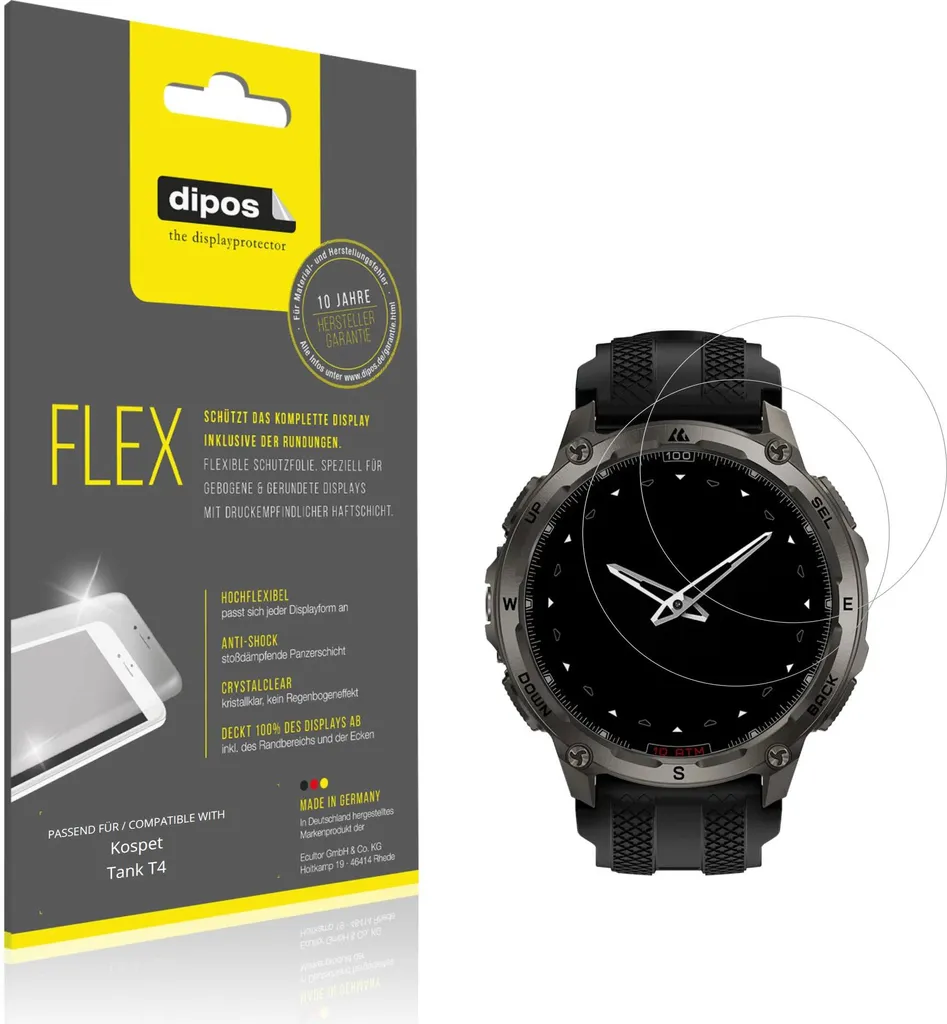 2x Pellicola Kospet Tank T4 | Protezione dipos Flex 100% Display