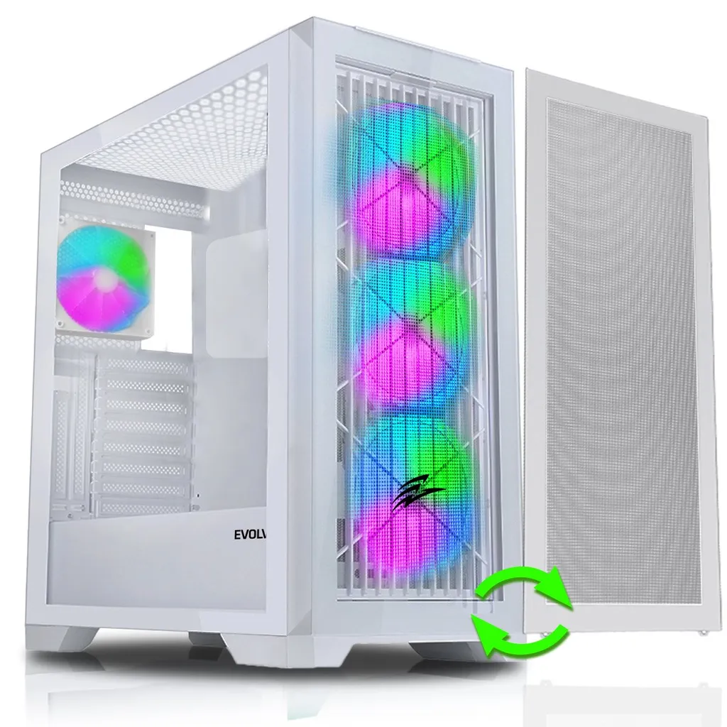 EVOLVEO Ptero Q2W+ Case Gaming ATX - 4 Ventole ARGB e Airflow Totale - 1