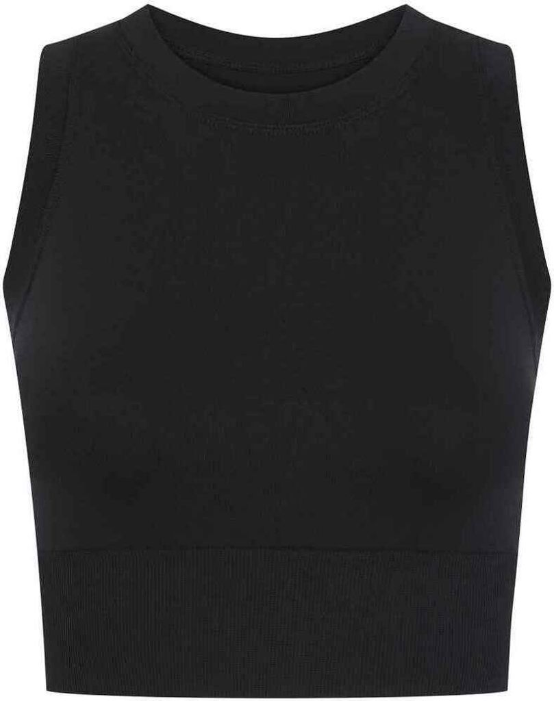 Tombo - Ärmelloses Oberteil kurz geschnitten für Damen PC7653 (M-L) (Schwarz)