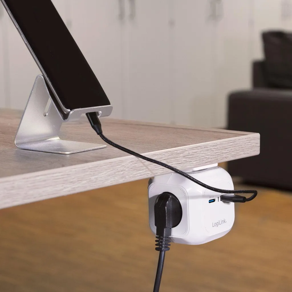 Power Cube Multiprise avec USB-A et USB-C PD 20W Charge Rapide Blanche