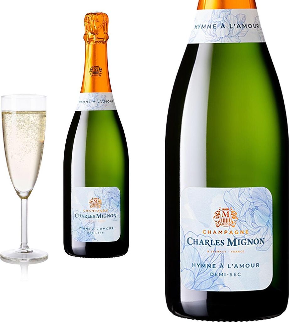 Champagne L'HYMNE A L'AMOUR Blanc DEMI-SEC von Charles Mignon