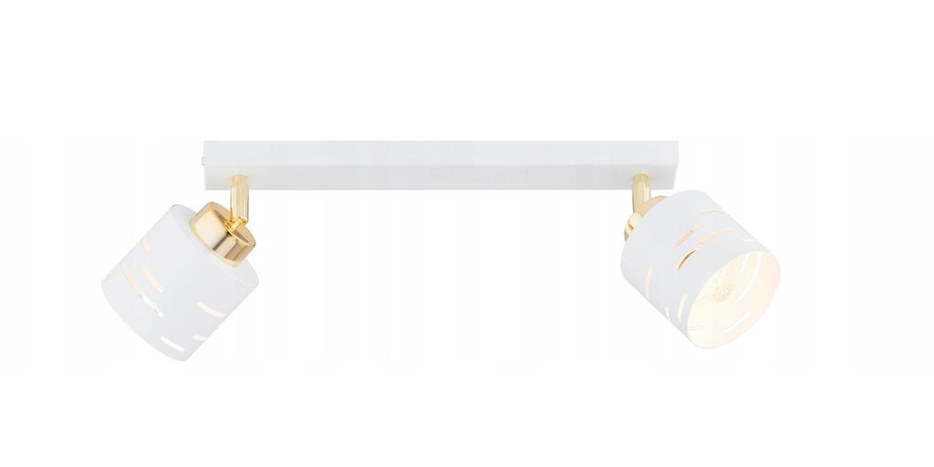 FKL DESIGN Home Deco Deckenlampe Deckenleuchte 2-flammig E27 Metall Lampenshirm Lampe aus Serie (Weiß, N910-BG2)