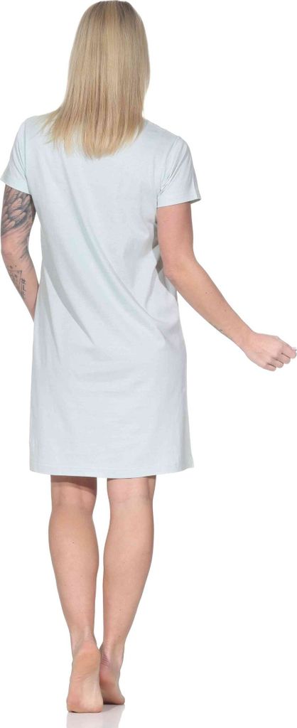 Normann Damen kurzarm Nachthemd mit Frontprint ; grün , 44