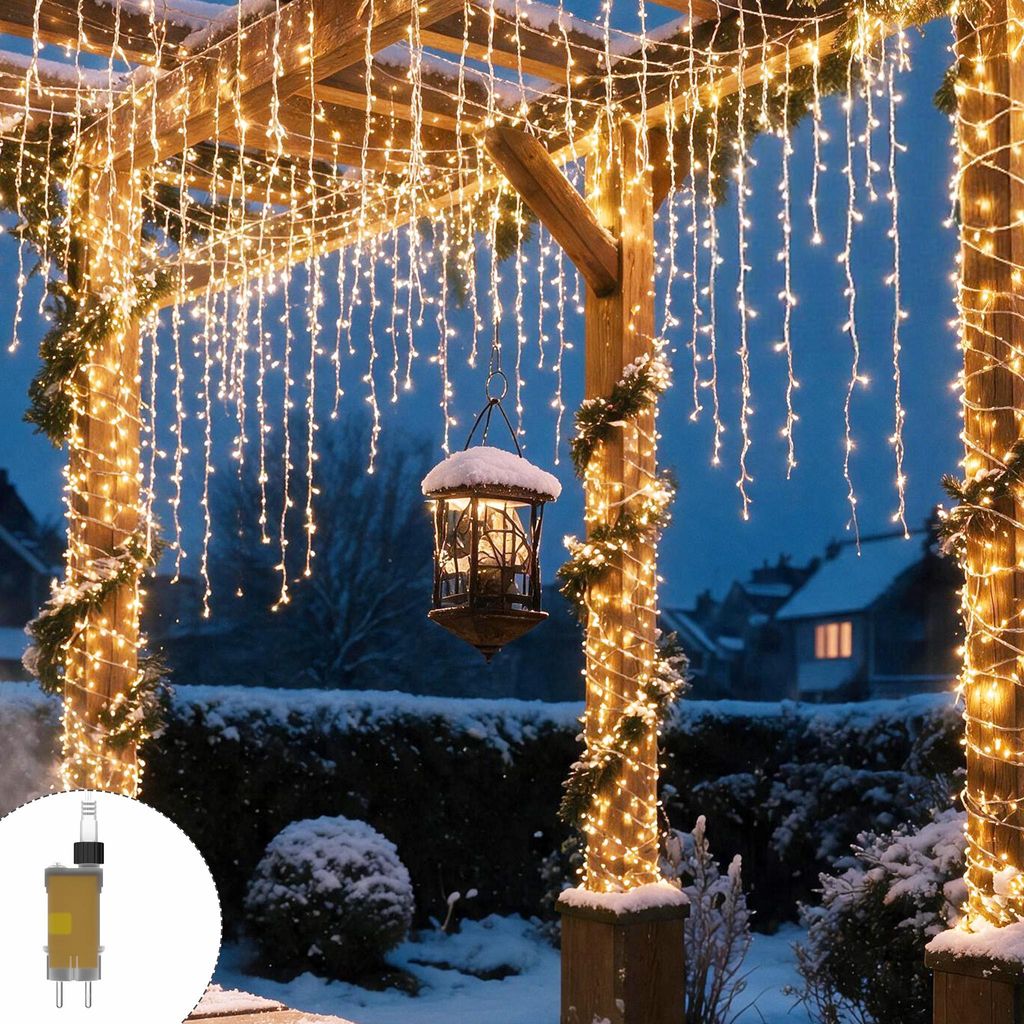 XMTECH LED Gordijn met "ijseffect", 30 meter, 1200 LED's, Productafbeelding 