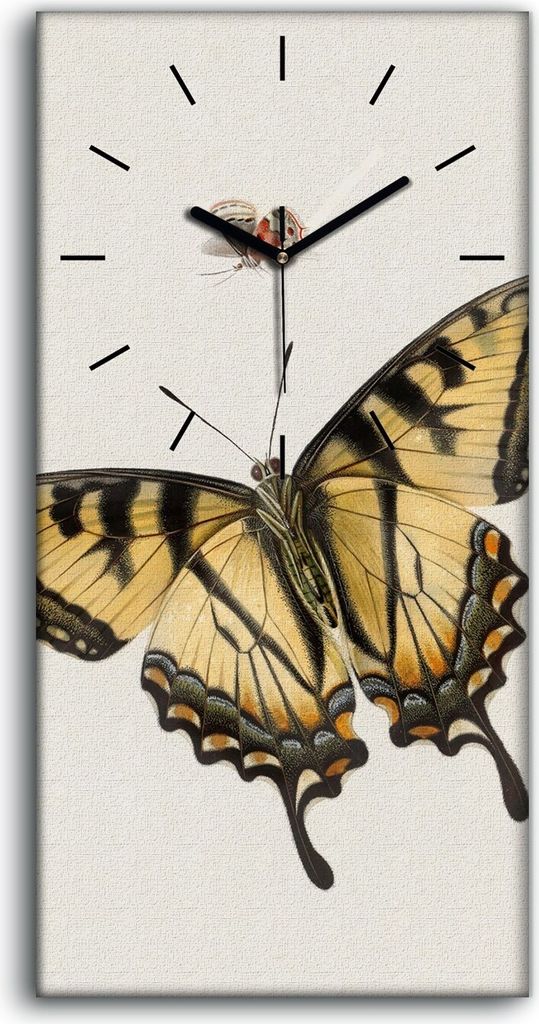 Wandbild Leinwand Bilder Wanduhr 30x60 Gemälde Käfer Insekt Schmetterling - schwarze Hände