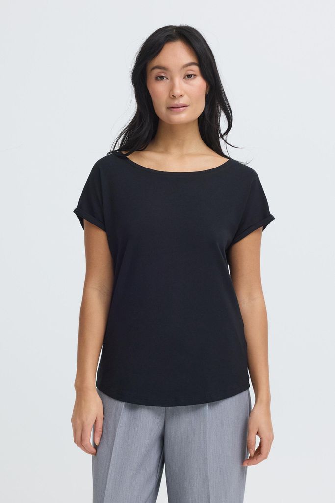 Oxmo OXNPubby Damen T-Shirt Kurzarm Shirt Baumwollmischung Loose Fit