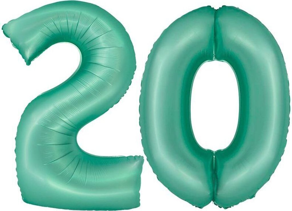 XL Folienballon mint grün Zahl 20