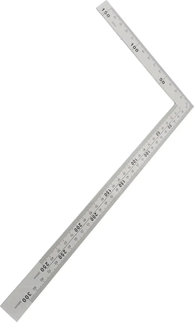 Équerre de menuisier 300mm en L inox - Mesure d'angle 90° double face - 5