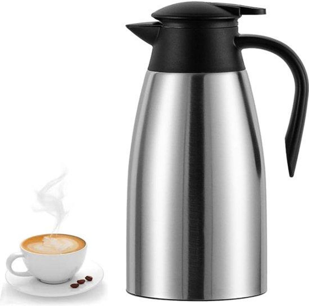 Isolierter Kaffeebehälter aus Edelstahl, doppelwandig, Vakuumkaffeebehälter 70 oz, Heißwasserdispenser für Tee und warme Getränke, 24 Stunden ...
