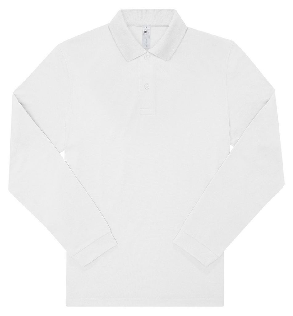 B&C - "My Polo 180" Poloshirt für Herren Langärmlig FK2867 (M) (Weiß)