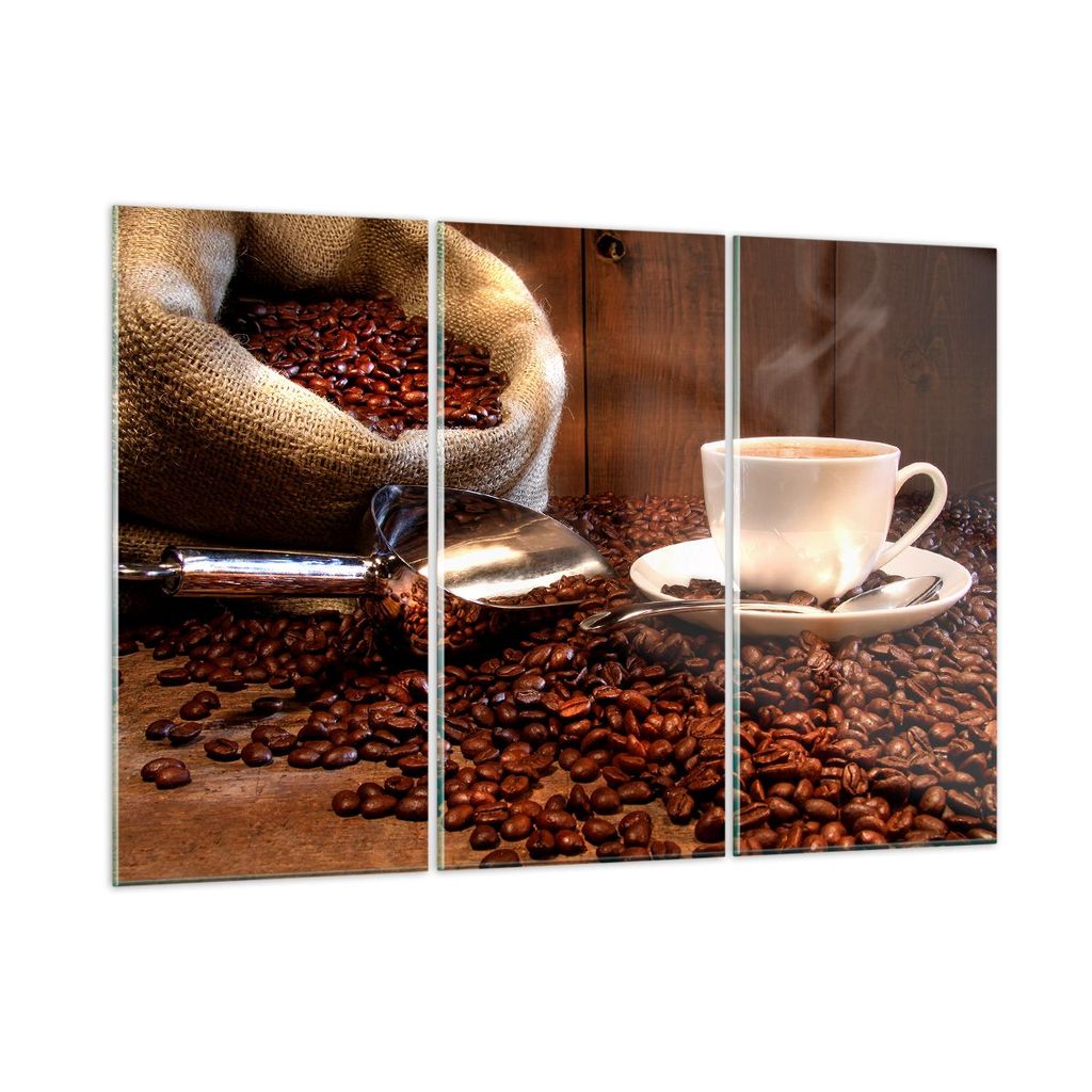 Bilder auf glas - Cup Samen Coffe - 105x70cm - Glasbilder - Wandbilder - Kunstdruck - zum Aufhängen bereit - Wanddekoration aus Glas - Glas Bilder...
