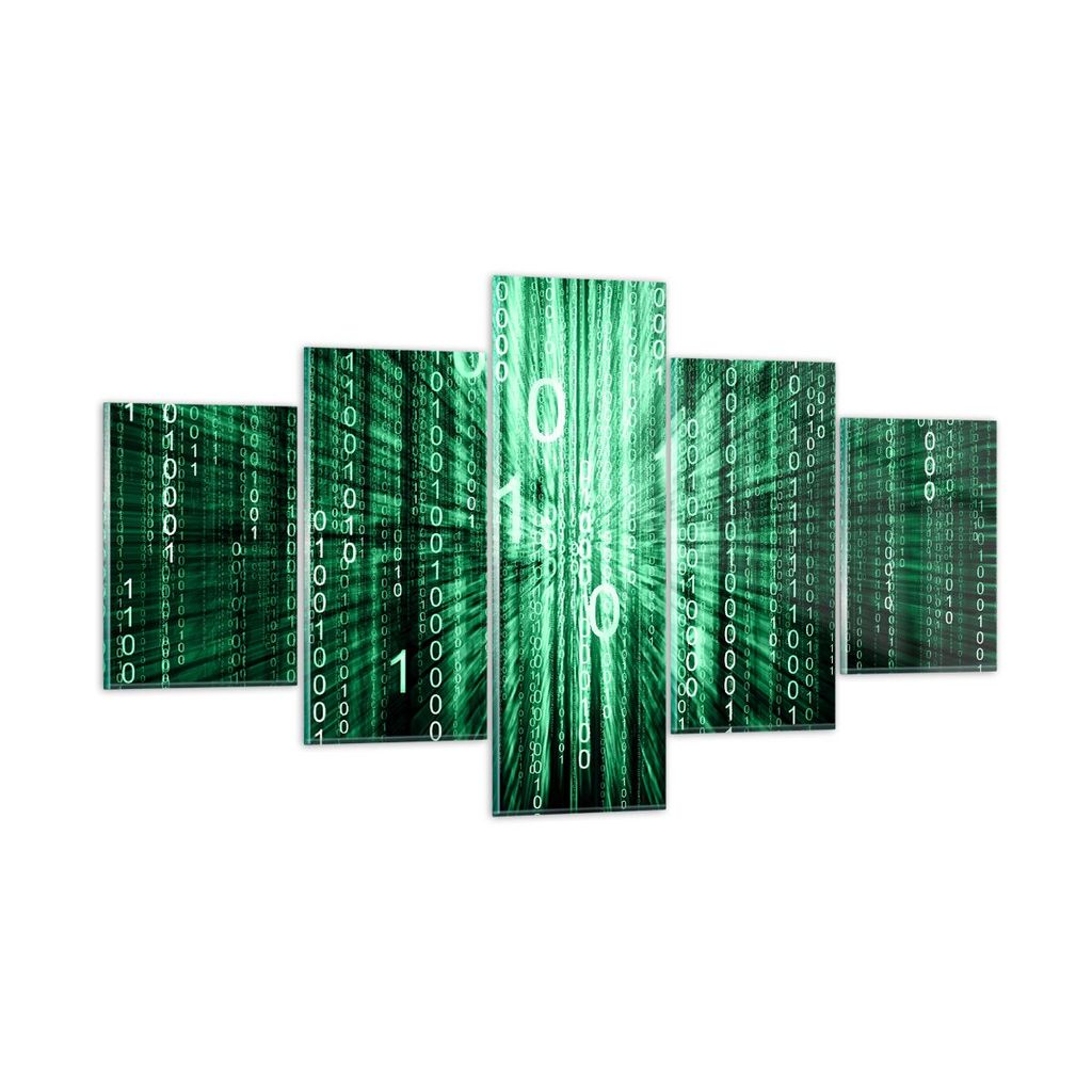 Bilder auf glas - Abstrakt zusammenfassungszahlen - 125x70cm - Glasbilder - Wandbilder - Kunstdruck - zum Aufhängen bereit - Wanddekoration aus Gl...