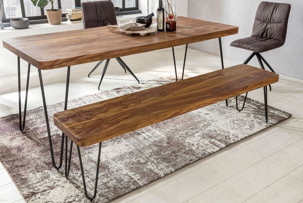 Jedálenská lavica bagli masív sheesham 120 x 45 x 40 cm Obrázok produktu 11