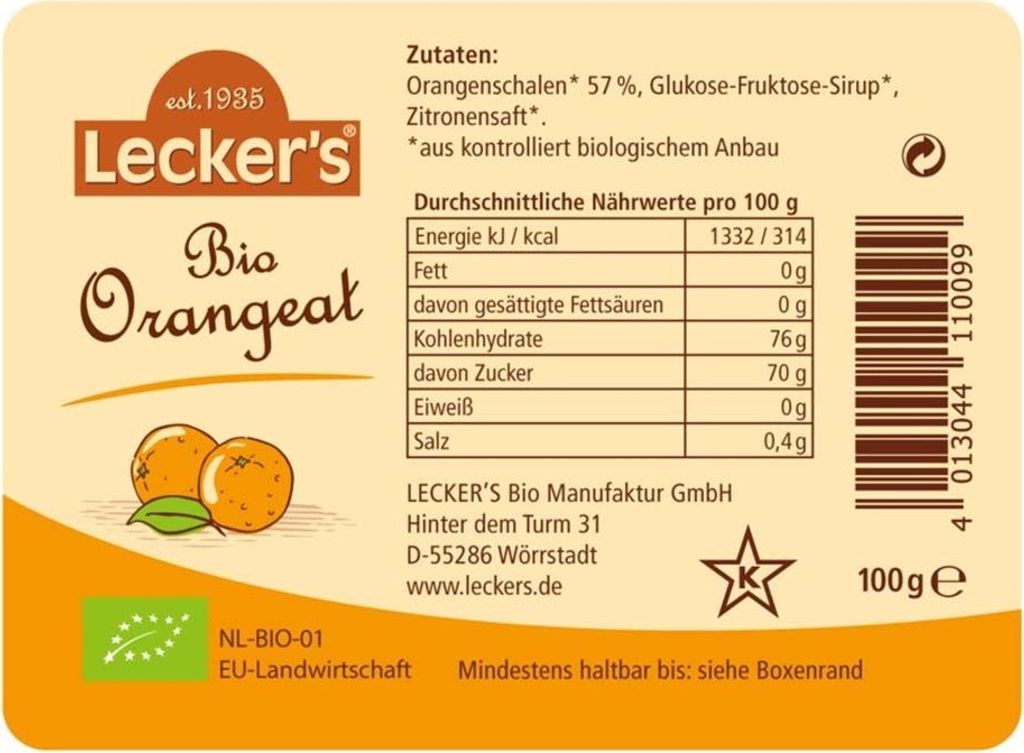 Kandyzowana skórka pomarańczowa pokrojona w kostkę 100 g Zdjęcie produktu 