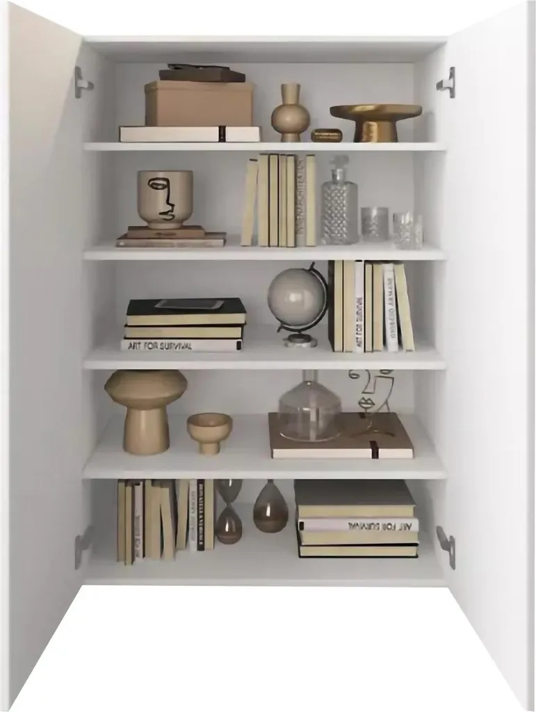 Buffet Gain de Place Itala Blanc Brillant 78x36x116 cm Idéal Petit Espace
