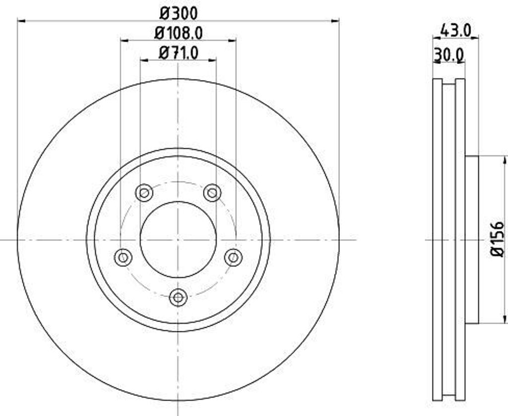 HELLA 8DD 355 106-821 - OE JLM20801 Bremsscheibe für S-Type (X200)