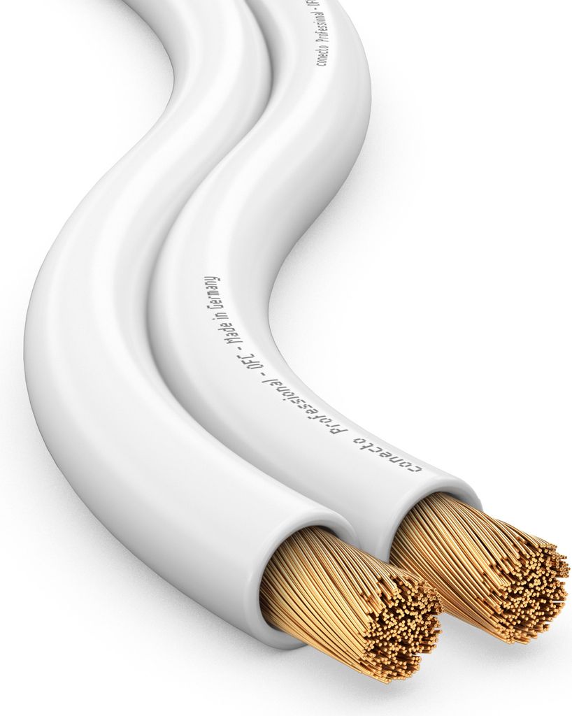 conecto Lautsprecherkabel OFC Professional UltraFlex 2x2,5mm² Kabel Querschnitt (99,9% OFC Vollkupfer 322x0,10mm Litze) Hifi Audio Lautsprecher Bo...