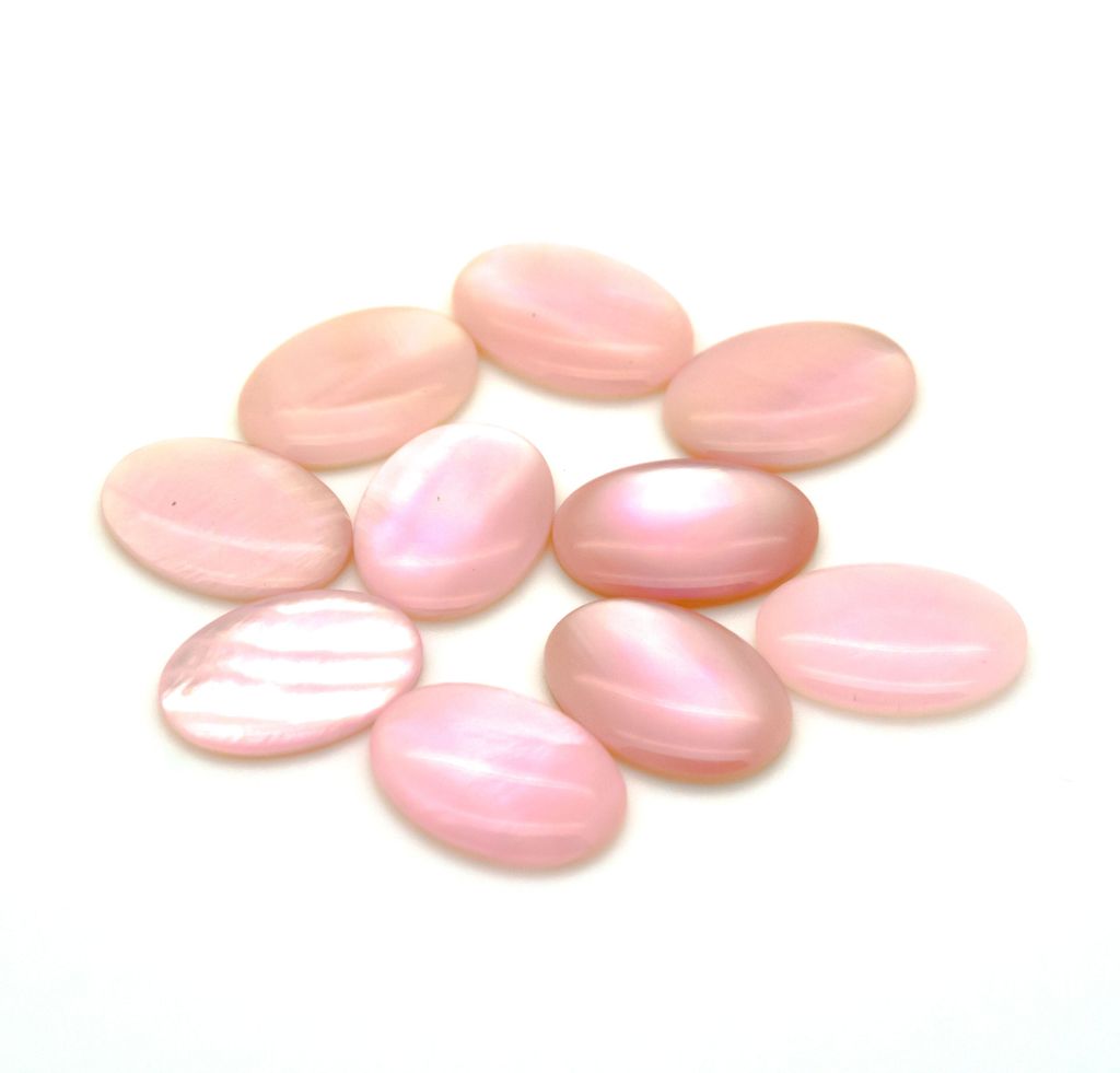 1 Hochwertiger, rosa Perlmutt Cabochon, 18x13mm
