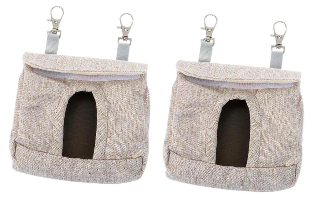 2 Stück Heusack Futterspender für Kleintiere aus strapazierfähigem Stoff, hängend für Meerschweinchen, Kaninchen und Hamster, fördert langsam...