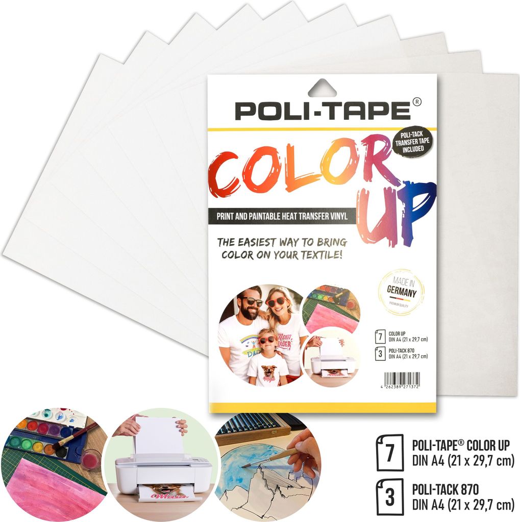 POLI-FLEX COLOR UP - SET inkl. Übertragungsfolie - DIN A4