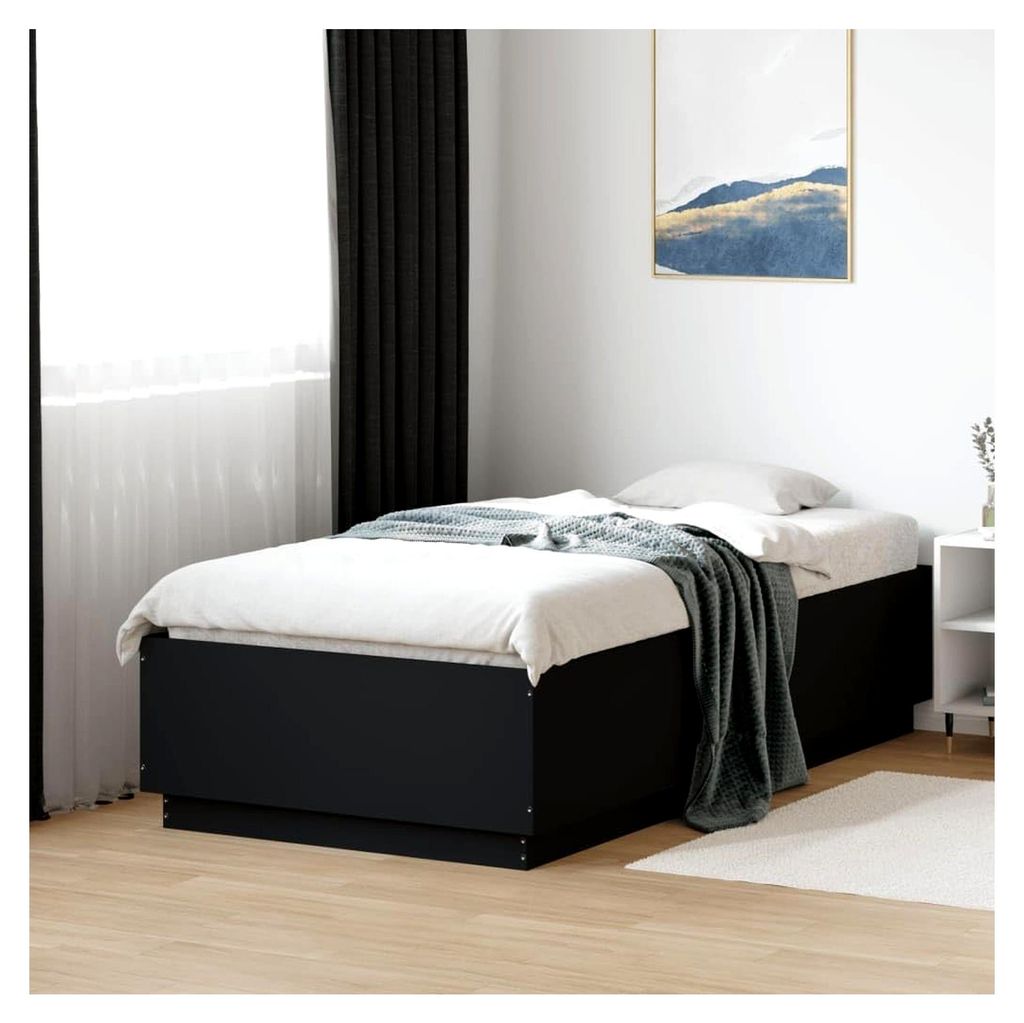 Bettgestell schwarz 90x190 cm ohne Matratze