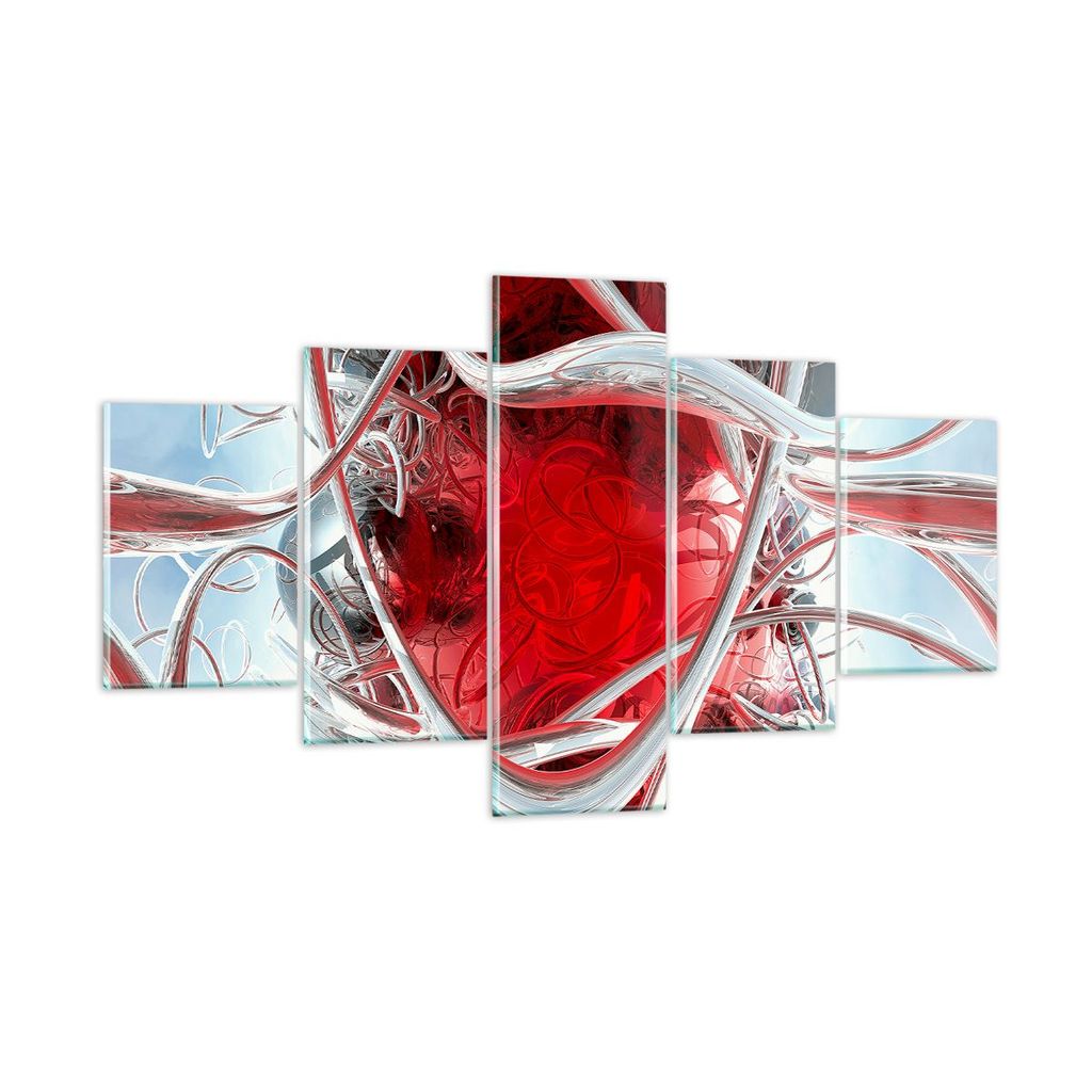 Bilder auf glas - Abstrakt zusammensetzung 3d grafiken - 125x70cm - Glasbilder - Wandbilder - Kunstdruck - Wanddekoration aus Glas - Glas Bilder - ...