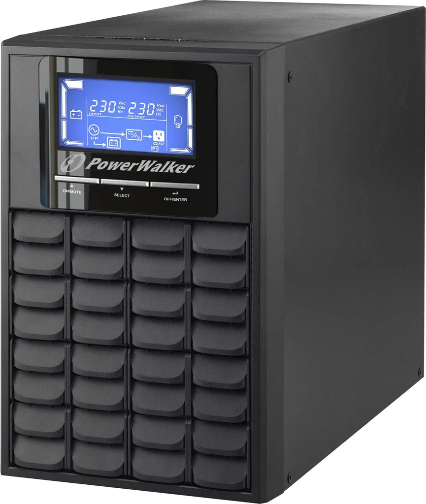 Onduleur Double Conversion PowerWalker VFI 1000C LCD 800W Noir 3 Prises