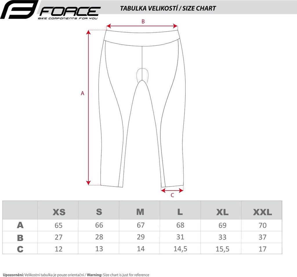 FORCE kraťasy LADY BIKE 3/4 do pásu s vložkou, čierne Obrázok produktu 5